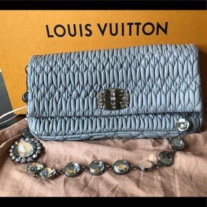 ❤️final sale❤️Auth MiuMiu Matelasse Jeweled